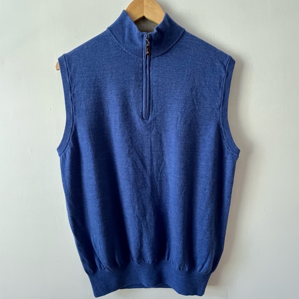 Peter Millar Men’s merino wool quarter zip sweater vest